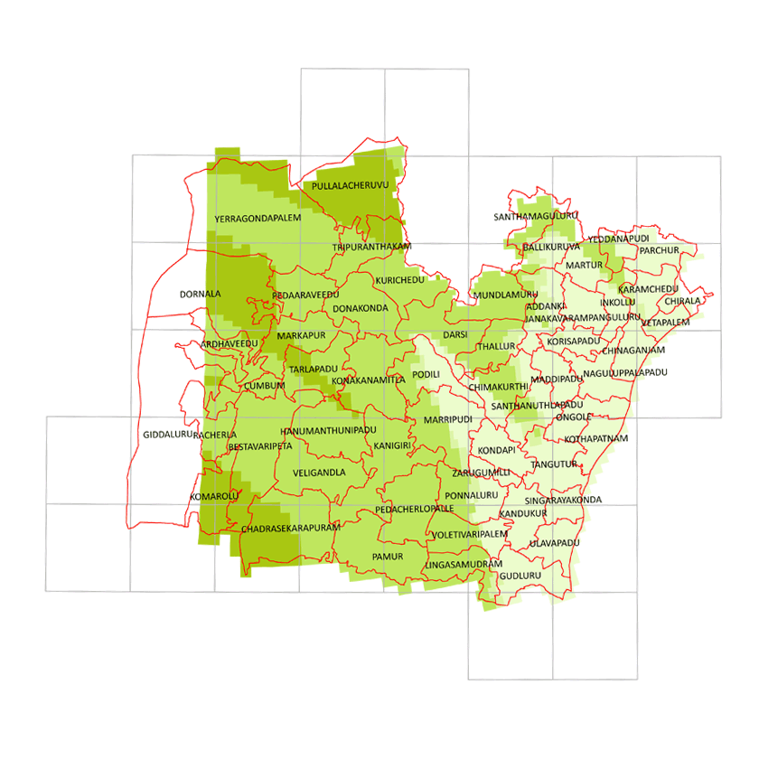 Storm surge inundation map for cyclone with wind speed